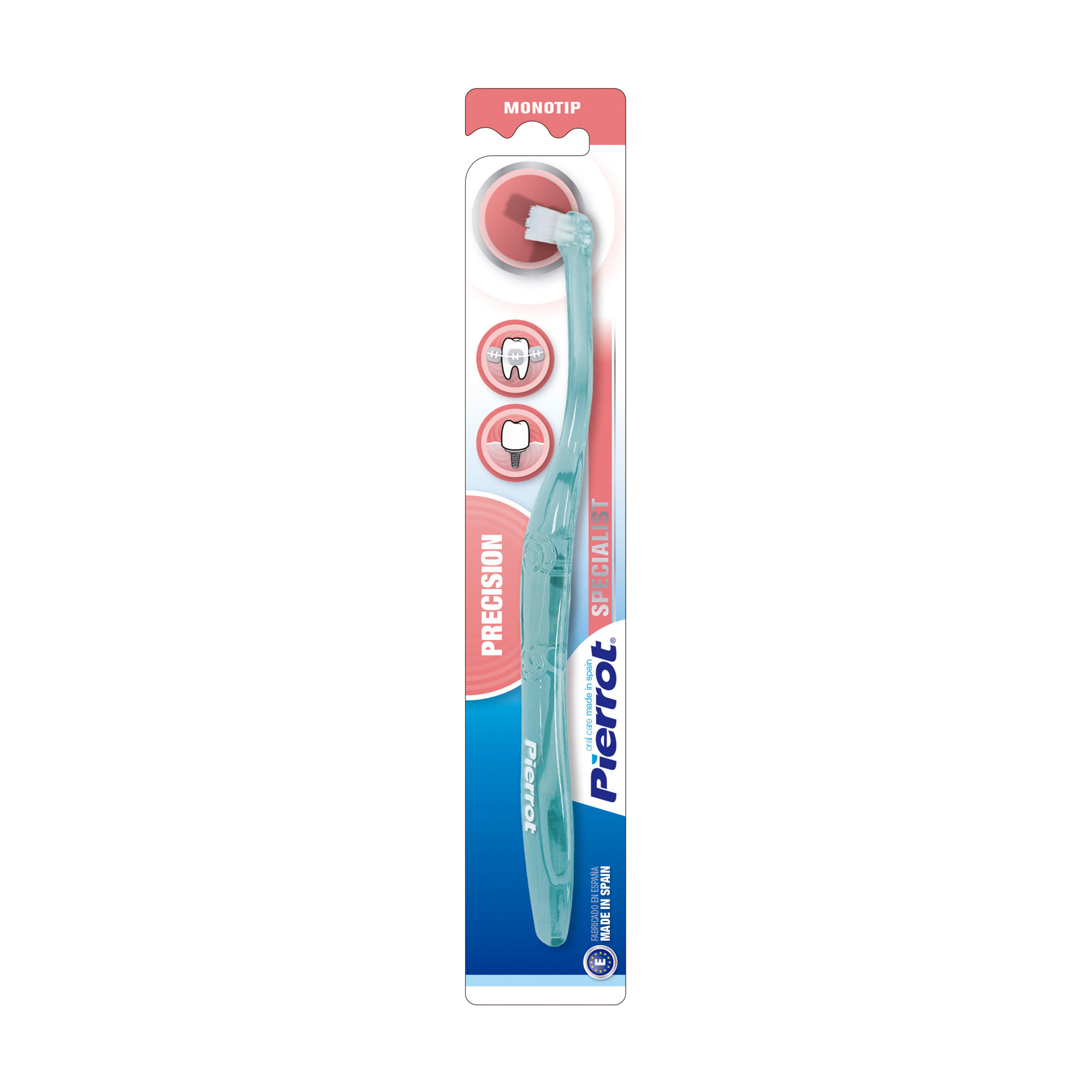 Зубна монопучкова щітка Pierrot Specialist Precision Monotip Toothbrush, прозоро-синя, 1 шт